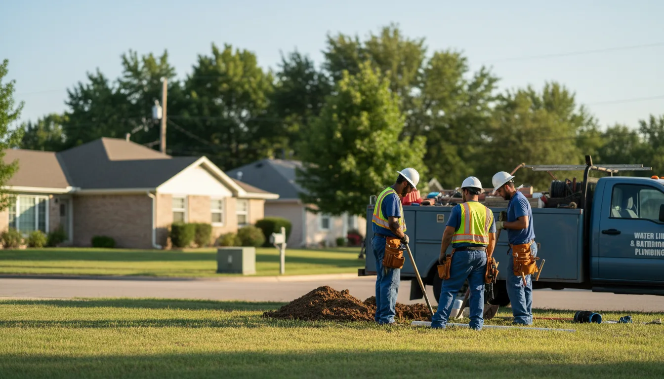 Residential water line and bathroom plumbing service in Blue Mound, KS